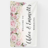 Rustic Pink and White Floral Wedding Spandoek (Verticaal)