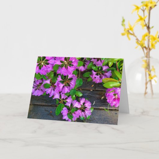 Rustic Pink Azaleas Kaart (Gele Bloem)