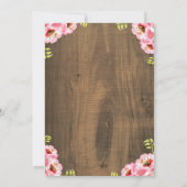 Rustic Pink Baby Bird Girl Shower Kaart (Achterkant)