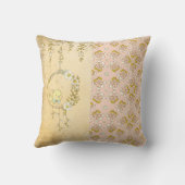 Rustic Pink Baby Girl Floral Polka Dot Nursery Kussen (Achterkant)