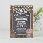 Rustic Pink Baby's Breath Mason Jar 60th Birthday Kaart (Staand voorkant)