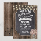 Rustic Pink Baby's Breath Mason Jar 60th Birthday Kaart (Voorkant / Achterkant)