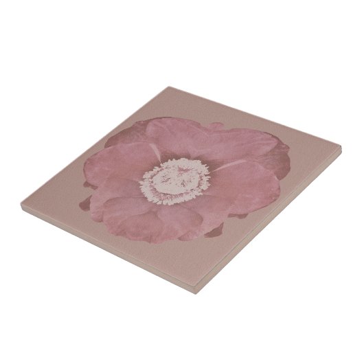 Rustic Pink Bloom Art Tegeltje (Zijkant)