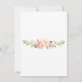 Rustic Pink Blush Floral Bloom repesal Dinner Kaart (Achterkant)