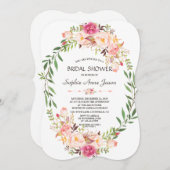 Rustic Pink Blush Floral Bloom Vrijgezellenfeest Kaart (Voorkant / Achterkant)