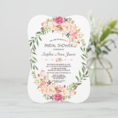 Rustic Pink Blush Floral Bloom Vrijgezellenfeest Kaart (Staand voorkant)