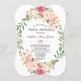 Rustic Pink Blush Floral Bloom Vrijgezellenfeest Kaart