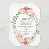 Rustic Pink Blush Floral Bloom WE DOEN NOG Kaart (Voorkant / Achterkant)