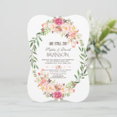 Rustic Pink Blush Floral Bloom WE DOEN NOG Kaart (Staand voorkant)