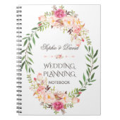 Rustic Pink Blush Floral Bloom Wedding Planner Notitieboek (Voorkant)