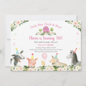 Rustic Pink Boerderij Floral 2e verjaardag Kaart (Voorkant)