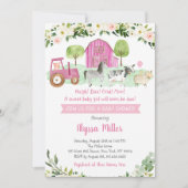 Rustic Pink Boerderij Floral Baby shower Kaart (Voorkant)