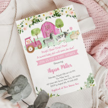 Rustic Pink Boerderij Floral Baby shower