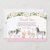 Rustic Pink Boerderij Floral Birthday Bedankkaart (Voorkant)