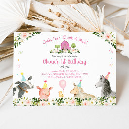 Rustic Pink Boerderij Floral Birthday Kaart