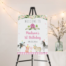 Rustic Pink Boerderij Floral Birthday Welkom