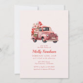 Rustic Pink Boerderij Truck Floral Girl Baby showe Kaart (Voorkant)