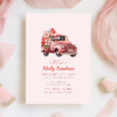 Rustic Pink Boerderij Truck Floral Girl Baby showe Kaart