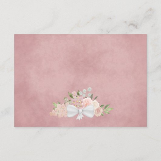 Rustic Pink Boho Floral Wedding Goed Informatiekaartje (Achterkant)