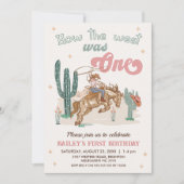 Rustic Pink Brown Hoe West was een 1e verjaardag Kaart (Voorkant)