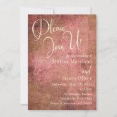 Rustic Pink & Burlap  Typografie Wedding 2 Kaart (Voorkant)