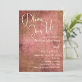 Rustic Pink & Burlap  Typografie Wedding 2 Kaart (Staand voorkant)