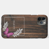 Rustic Pink Butterfly Hoesje-Mate iPhone Case (Achterkant (horizontaal))