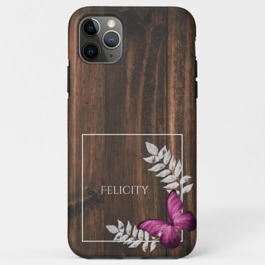 Rustic Pink Butterfly Hoesje-Mate iPhone Case (Achterkant)