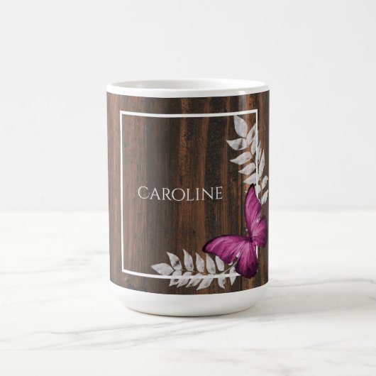 Rustic Pink Butterfly - Mok op maat voor koffie (Center)