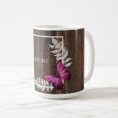 Rustic Pink Butterfly - Mok op maat voor koffie (Voorkant rechts)