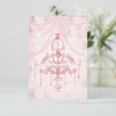 Rustic Pink  Chandelier Waterverf Monogram Bedankkaart (Staand voorkant)