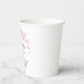 Rustic Pink Cherry Blossom Floral Paper Cups Papieren Bekers (Links)