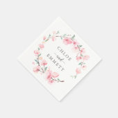 Rustic Pink Cherry Blossom Floral Wreath Servet (Hoek)