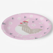Rustic Pink  Chicken Illustration  Papieren Bordje (Gekanteld)