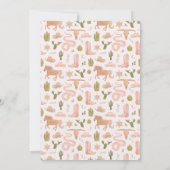 Rustic Pink Cowgirl Baby shower Bedankkaart (Achterkant)