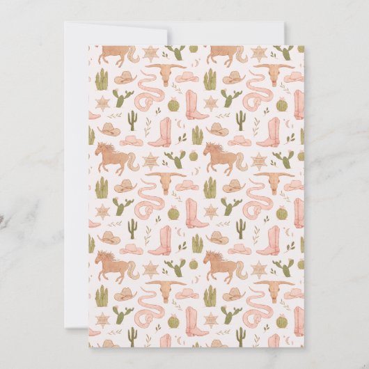 Rustic Pink Cowgirl Baby shower Bedankkaart (Achterkant)