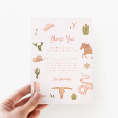 Rustic Pink Cowgirl Baby shower Bedankkaart