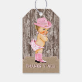 Rustic Pink Cowgirl Baby shower Cadeaulabel (Achterkant)