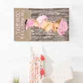 Rustic Pink Cowgirl Baby shower Spandoek (Insitu)