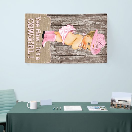 Rustic Pink Cowgirl Baby shower Spandoek (Beurs)