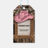 Rustic Pink Cowgirl Pet Baby shower Cadeaulabel (Voorkant)