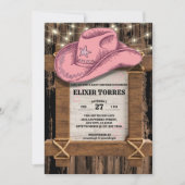 Rustic Pink Cowgirl Pet Baby shower Kaart (Voorkant)
