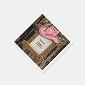 Rustic Pink Cowgirl Pet Baby shower Servet (Hoek)