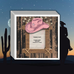 Rustic Pink Cowgirl Pet Baby shower Servet