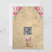 Rustic Pink Cowgirl vrijgezellenfeest met QR-code Kaart (Achterkant)