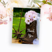Rustic Pink Daisies Cowboy Boots Weddenschap Briefkaart