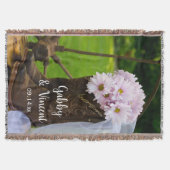 Rustic Pink Daisies Cowboy Boots Westerne bruiloft Deken (Voorkant)