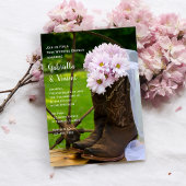 Rustic Pink Daisies Westerne Post Wedding Brunch Kaart