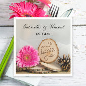 Rustic Pink Daisy Bossen Wedding Servetten