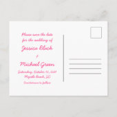 Rustic Pink Daisy Wood Foto Weddenschap Save the D Aankondigingskaart (Achterkant)